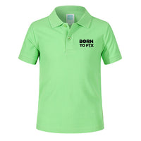 Thumbnail for Born To Fix Airplanes Designed Children Polo T-Shirts