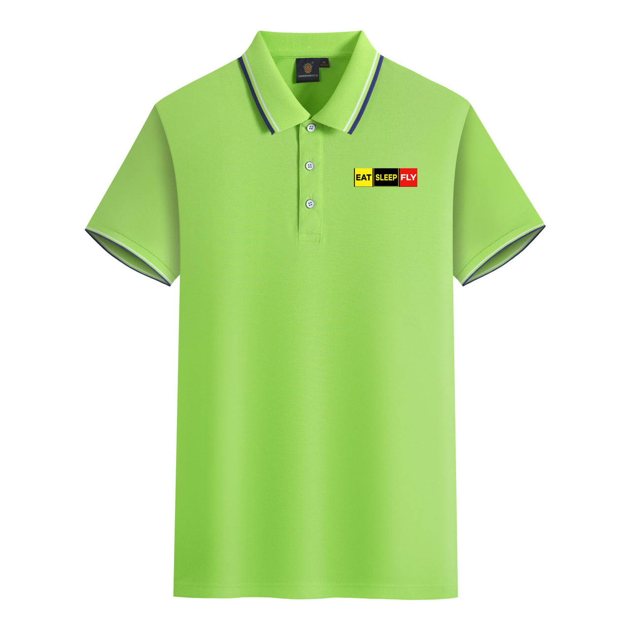 Eat Sleep Fly (Colourful) Designed Stylish Polo T-Shirts