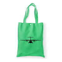 Thumbnail for ATR-72 Silhouette Designed Tote Bags