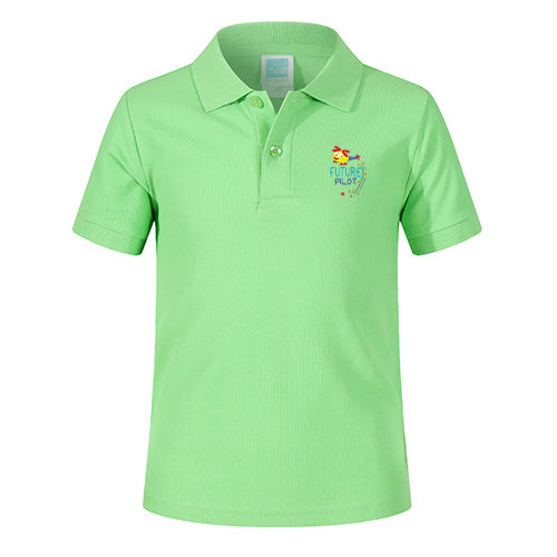 Future Pilot (Helicopter) Designed Children Polo T-Shirts