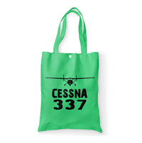 Thumbnail for Cessna 337 & Plane Designed Tote Bags