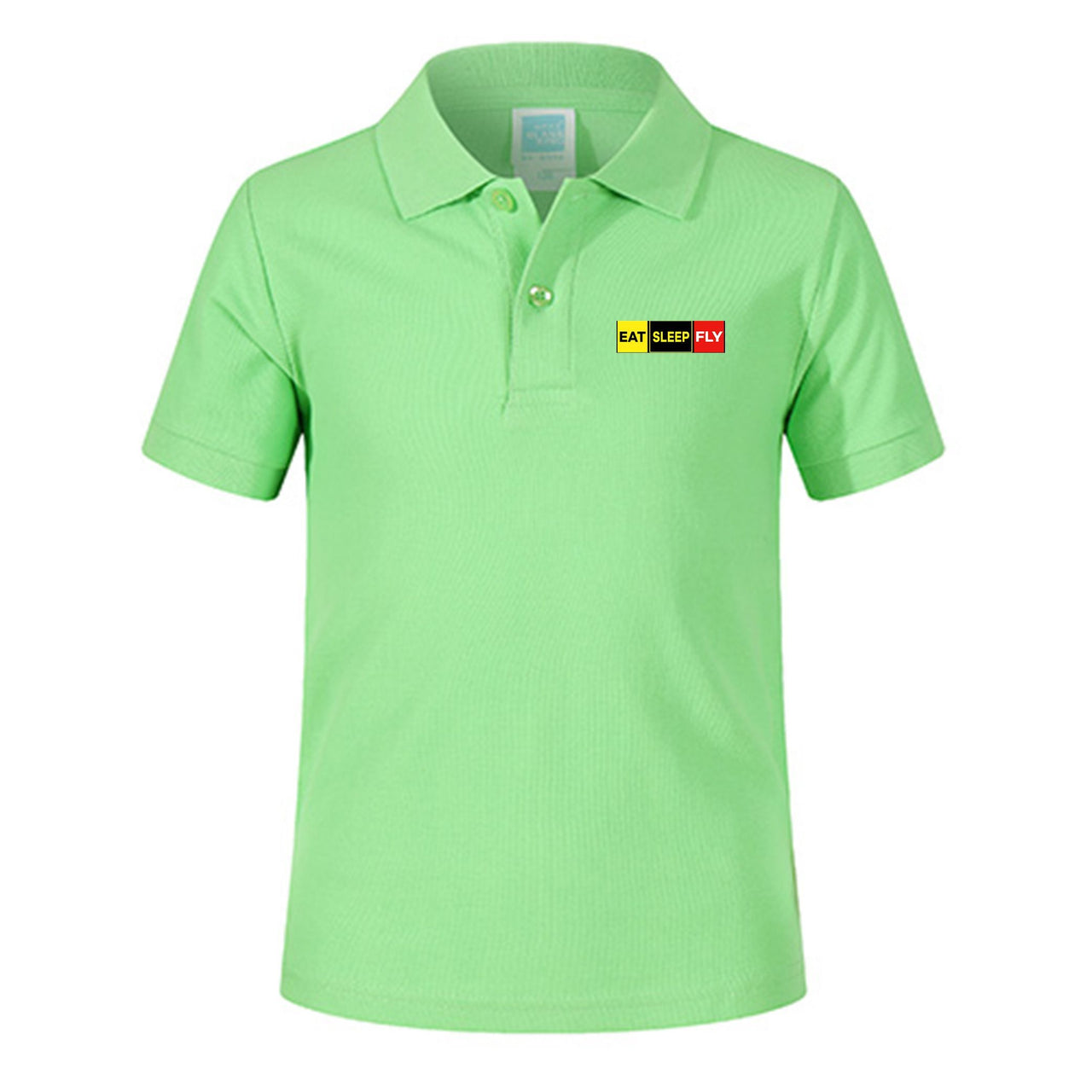Eat Sleep Fly (Colourful) Designed Children Polo T-Shirts