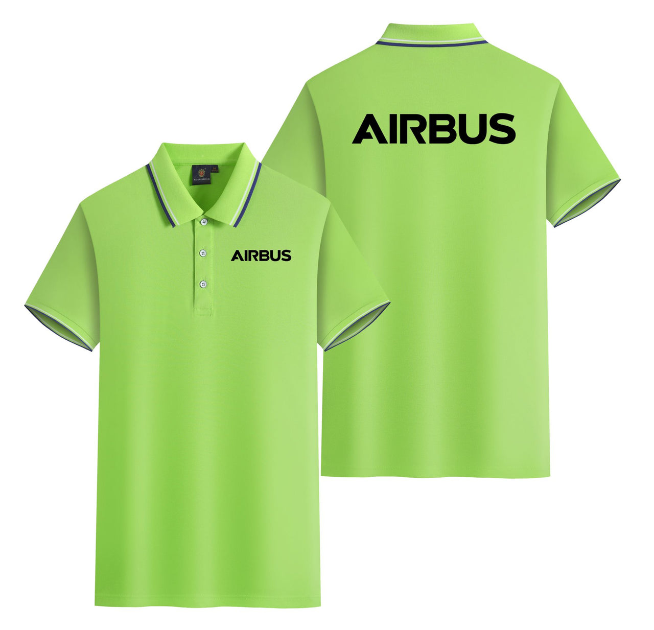 Airbus & Text Designed Stylish Polo T-Shirts (Double-Side)