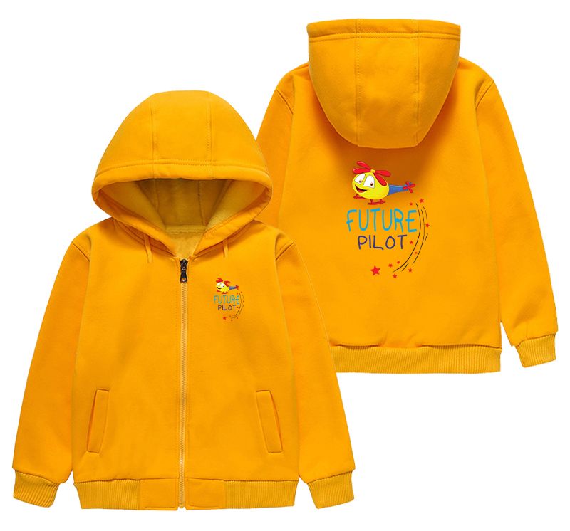 Future Pilot (Helicopter) Designed "CHILDREN" Zipped Hoodies