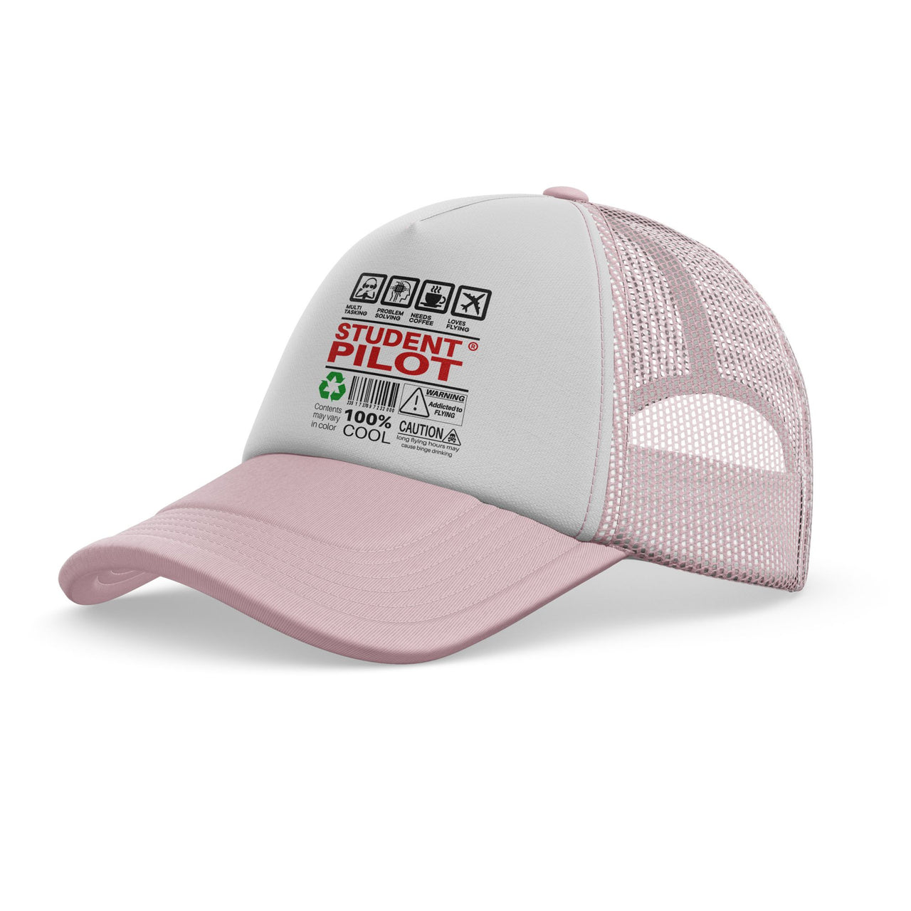Student Pilot Label Designed Trucker Caps & Hats