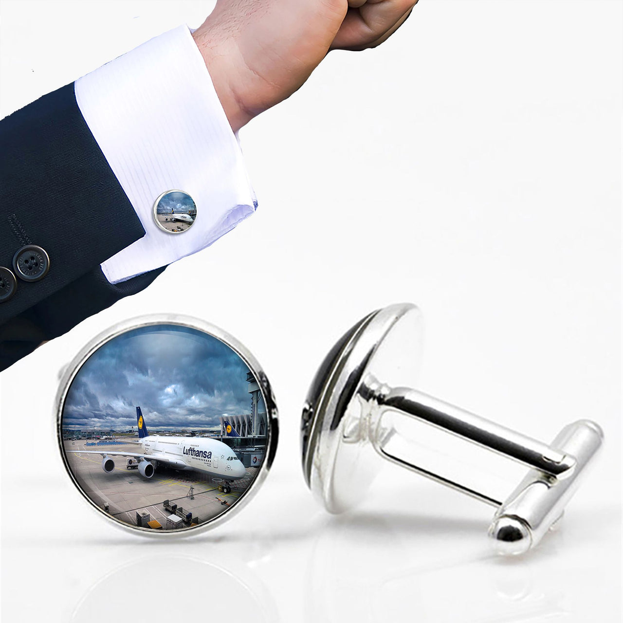 Lufthansa's A380 At the Gate Designed Cuff Links