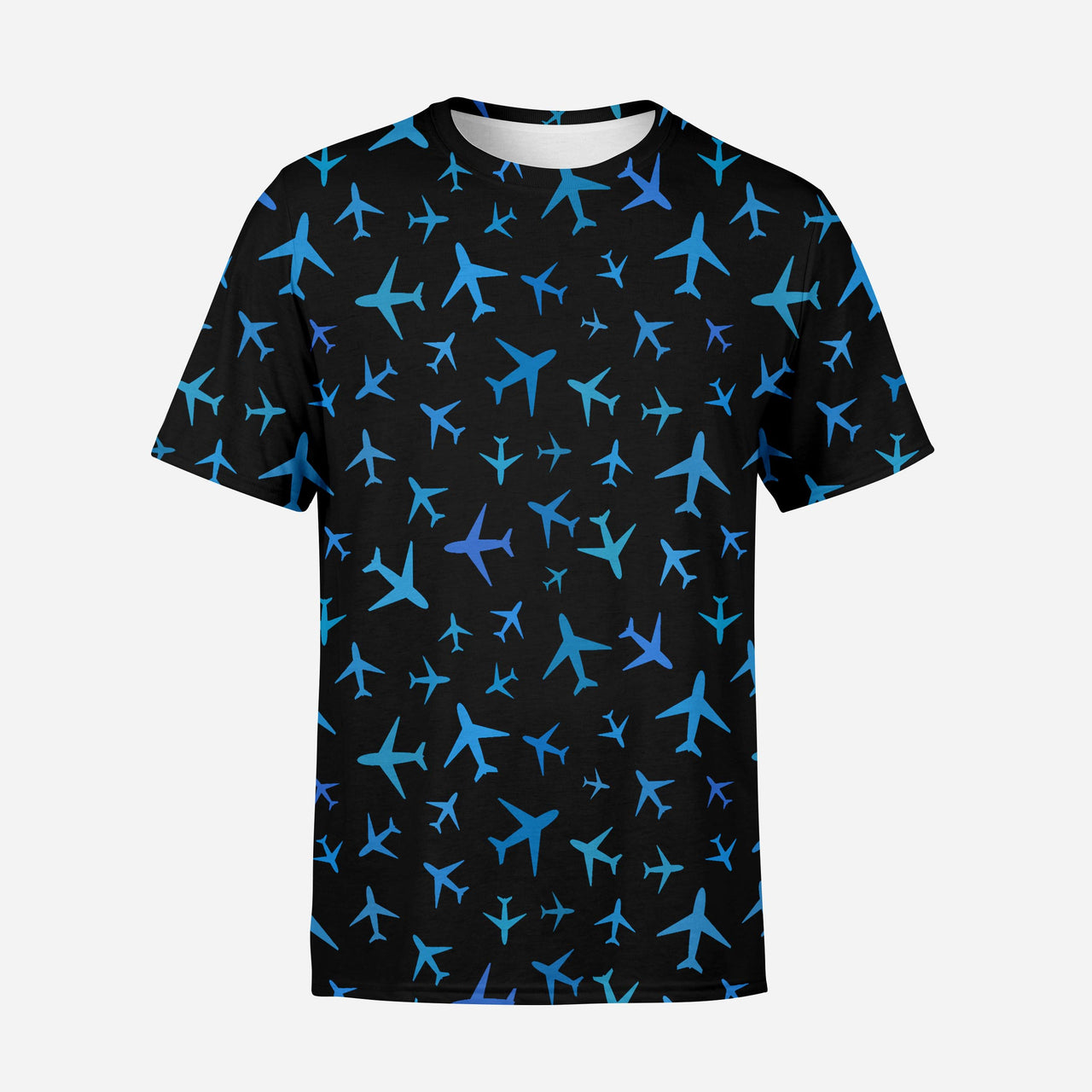 Many Airplanes (Black) Designed 3D T-Shirts