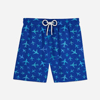 Thumbnail for Many Airplanes (Blue) Designed Swim Trunks & Shorts