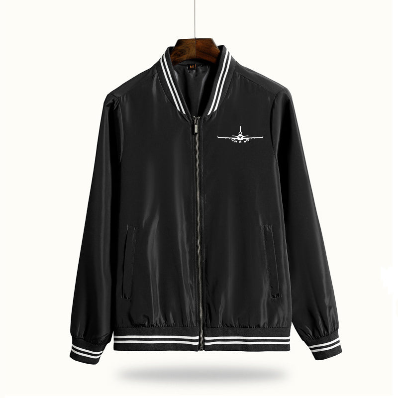 McDonnell Douglas MD-11 Silhouette Plane Designed Thin Spring Jackets
