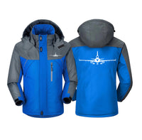 Thumbnail for McDonnell Douglas MD-11 Silhouette Plane Designed Thick Winter Jackets