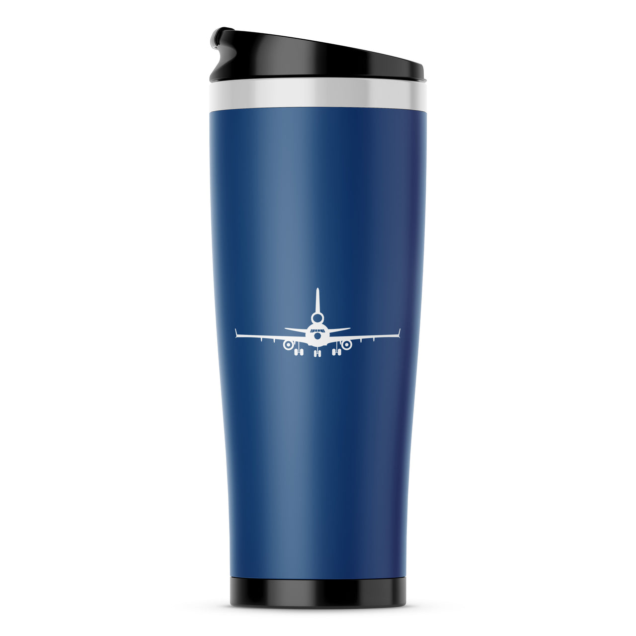 McDonnell Douglas MD-11 Silhouette Plane Designed Travel Mugs