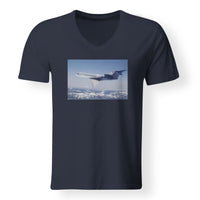 Thumbnail for Cruising Gulfstream Jet Designed V-Neck T-Shirts
