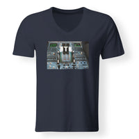 Thumbnail for Airbus A320 Cockpit Designed V-Neck T-Shirts