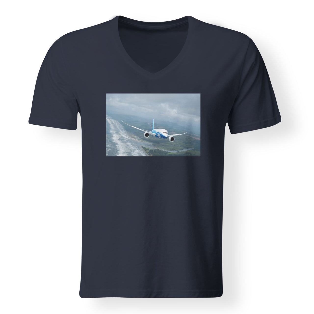 Cruising Boeing 787 Designed V-Neck T-Shirts