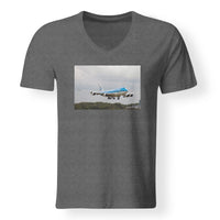 Thumbnail for Landing KLM's Boeing 747 Designed V-Neck T-Shirts