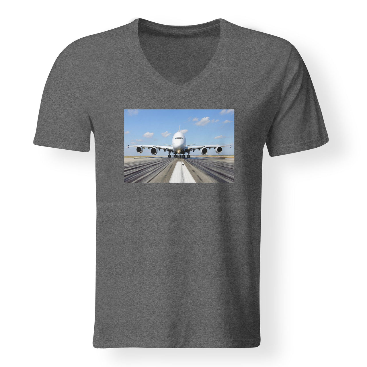 Mighty Airbus A380 Designed V-Neck T-Shirts