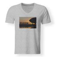 Thumbnail for Band of Brothers Theme Soldiers Designed V-Neck T-Shirts