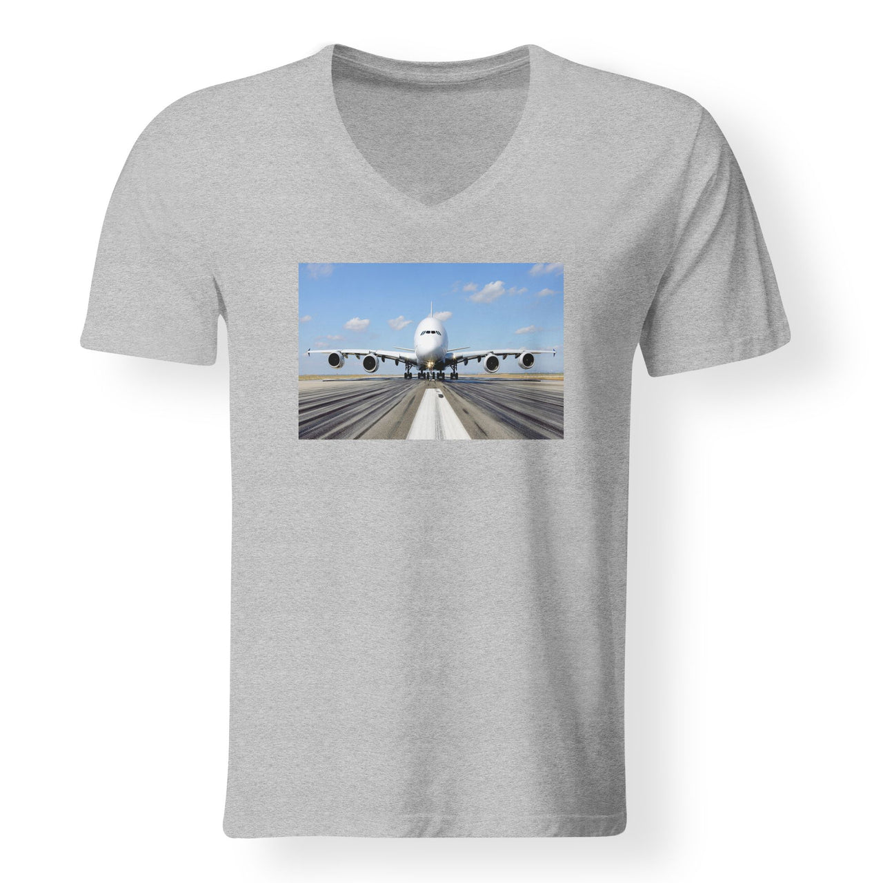 Mighty Airbus A380 Designed V-Neck T-Shirts