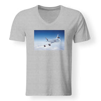Thumbnail for Cruising Lufthansa's Boeing 747 Designed V-Neck T-Shirts