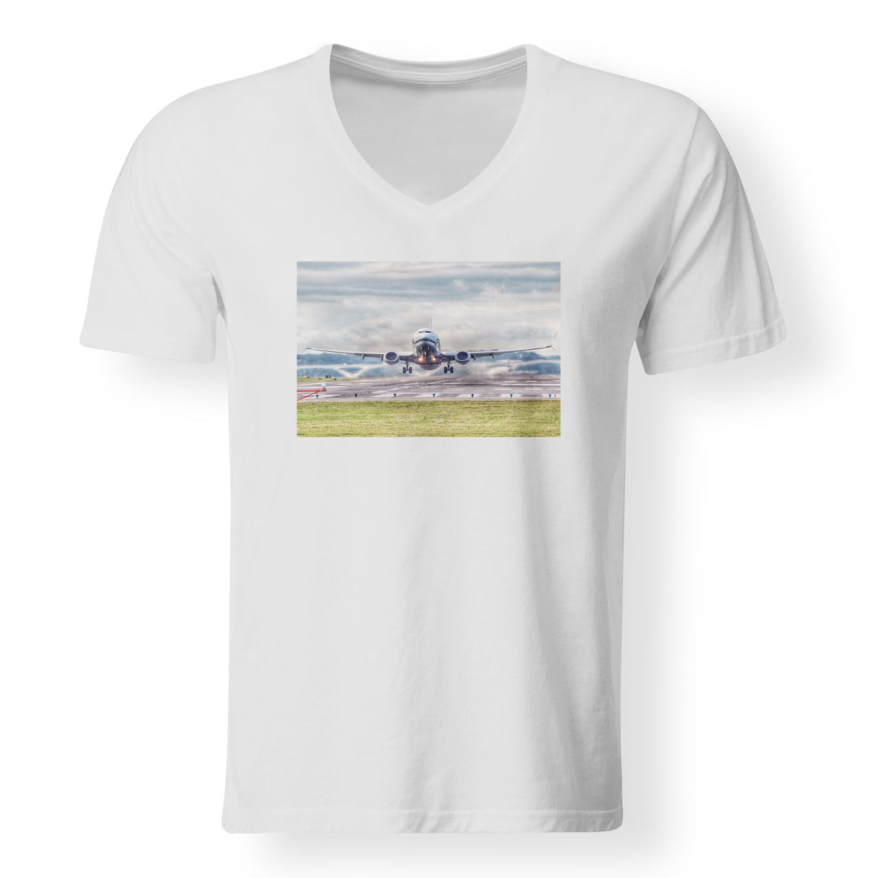 Departing Boeing 737 Designed V-Neck T-Shirts