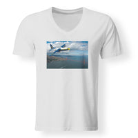 Thumbnail for Blue Angels & Bridge Designed V-Neck T-Shirts
