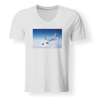 Thumbnail for Cruising Lufthansa's Boeing 747 Designed V-Neck T-Shirts