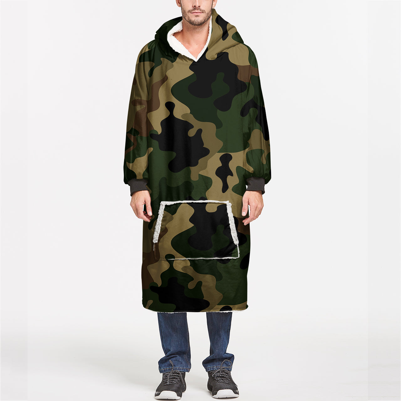 Military Camouflage Army Green Designed Blanket Hoodies