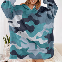 Thumbnail for Military Camouflage Green Designed Blanket Hoodies