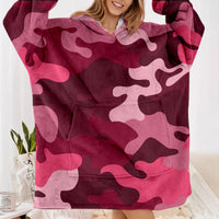 Thumbnail for Military Camouflage Red Designed Blanket Hoodies