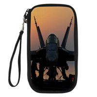 Thumbnail for Military Jet During Sunset Designed Travel Cases & Wallets