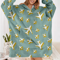 Thumbnail for Mixed Size Airplanes Designed Blanket Hoodies