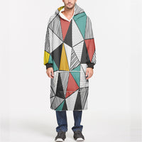 Thumbnail for Mixed Triangles Designed Blanket Hoodies