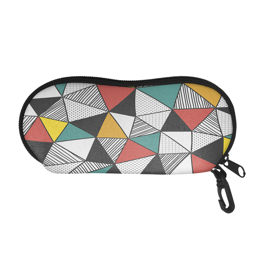 Mixed Triangles Designed Glasses Bag