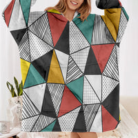 Thumbnail for Mixed Triangles Designed Blanket Hoodies