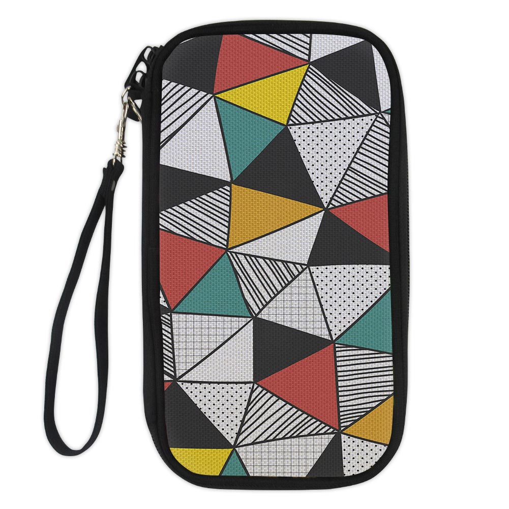 Mixed Triangles Designed Travel Cases & Wallets