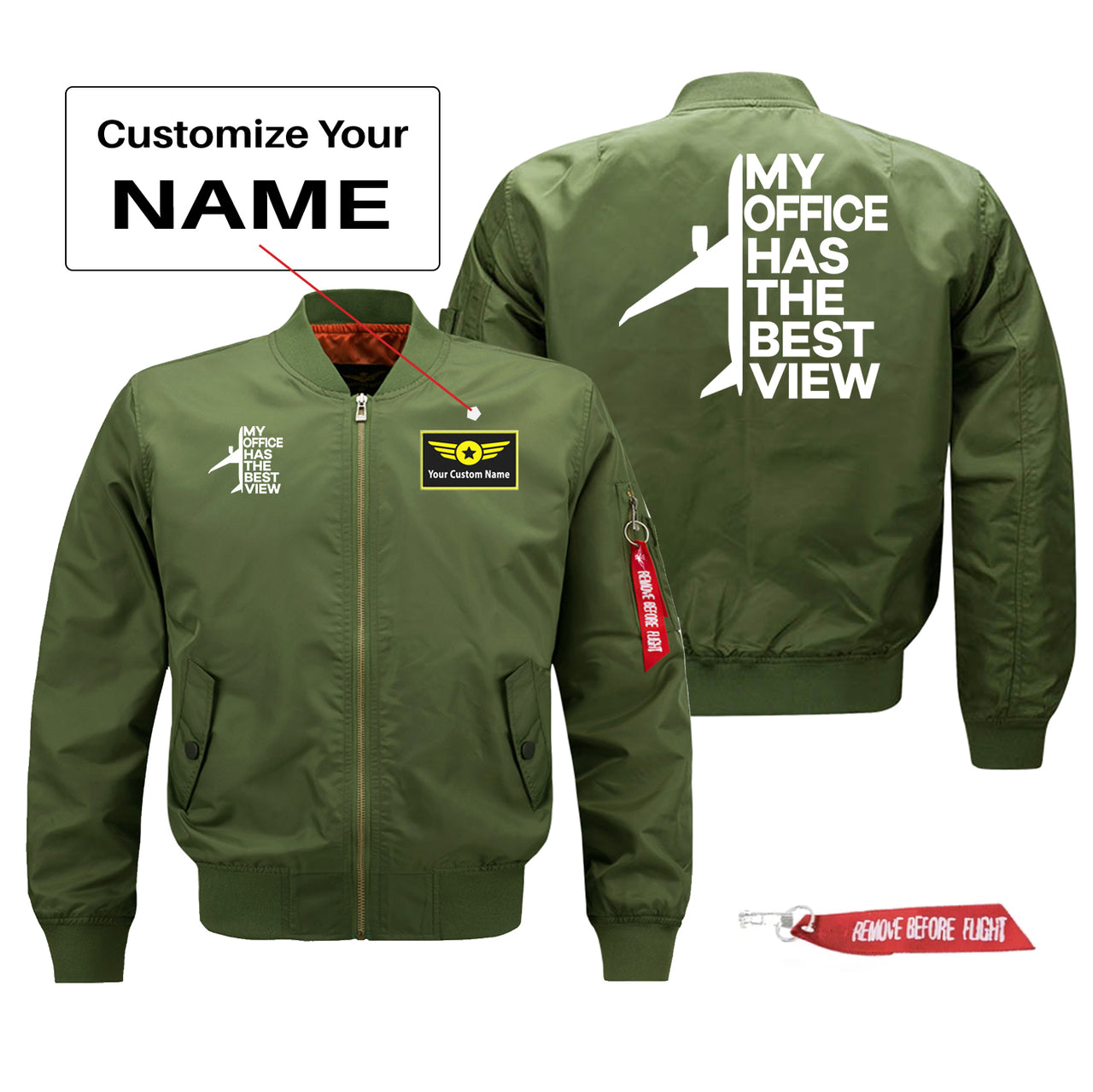 My Office Has The Best View Designed Pilot Jackets (Customizable)