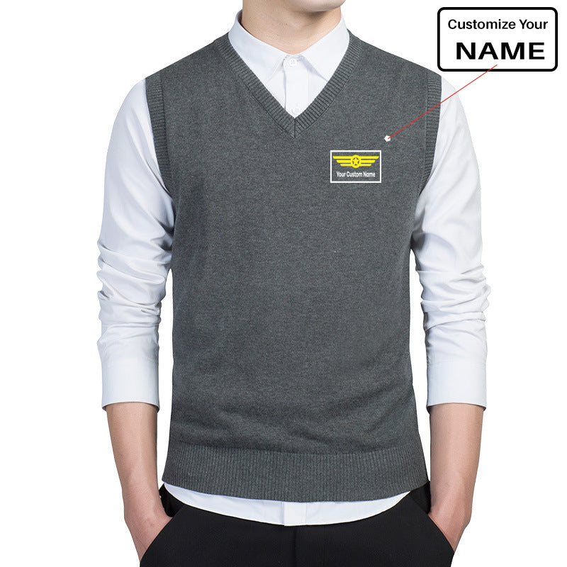 Custom Name "Badge 1" Designed Sweater Vests