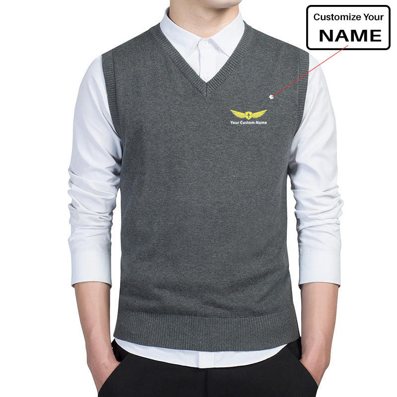 Custom Name "Badge 2" Designed Sweater Vests