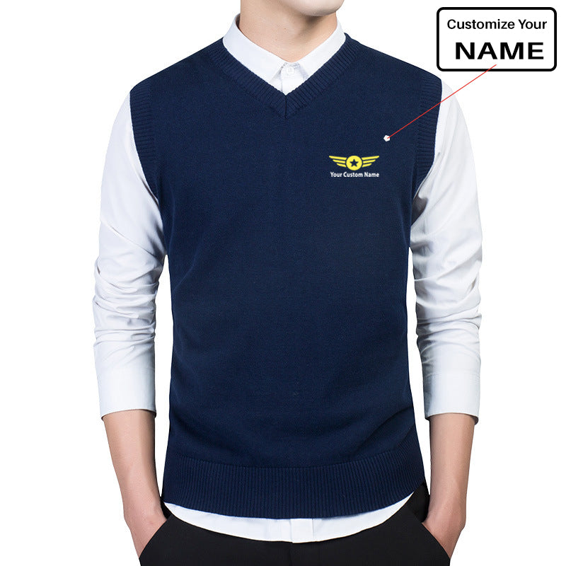 Custom Name "Badge 4" Designed Sweater Vests