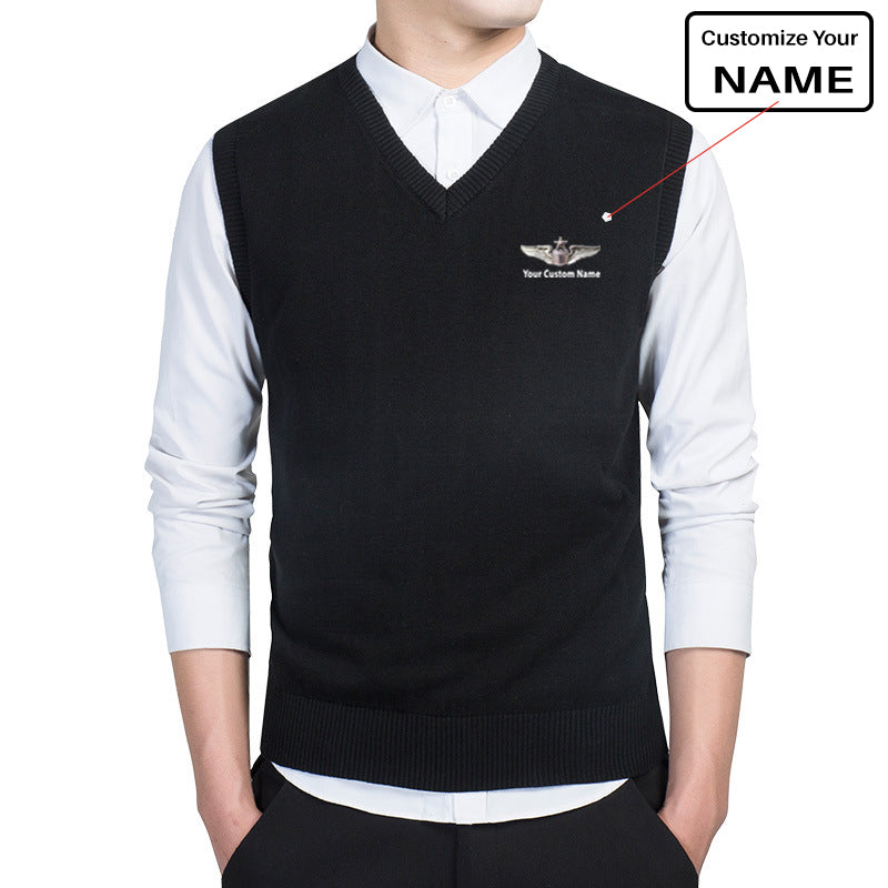 Custom Name "US Air Force & Star" Designed Sweater Vests