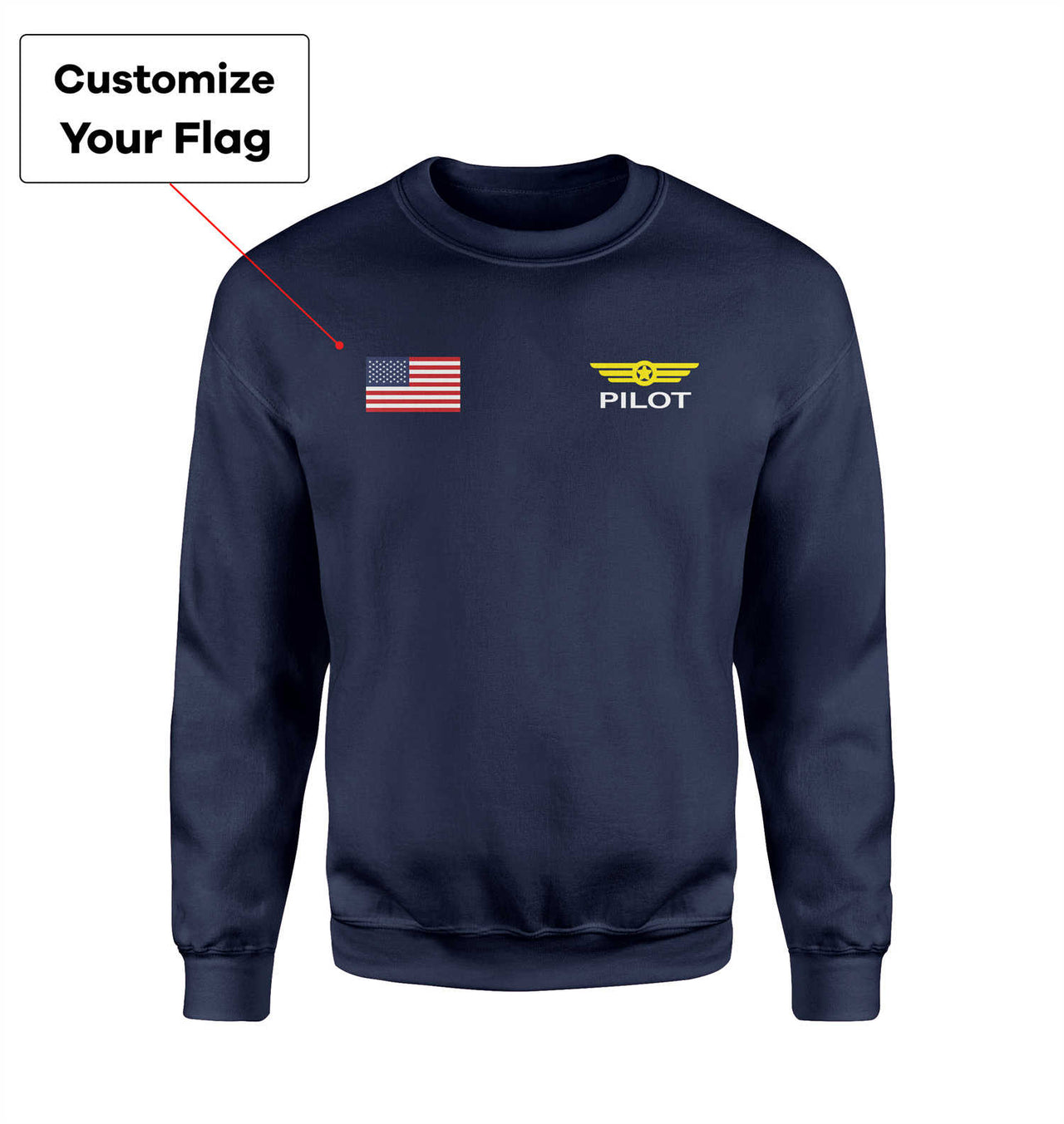 Custom Flag & Pilot Badge Designed Sweatshirts