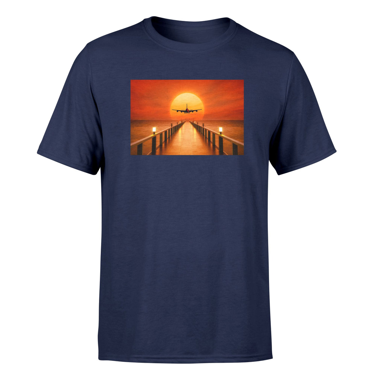 Airbus A380 Towards Sunset Designed T-Shirts