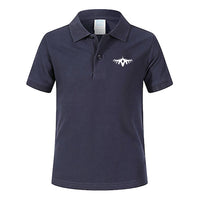 Thumbnail for Fighting Falcon F16 Silhouette Designed Children Polo T-Shirts