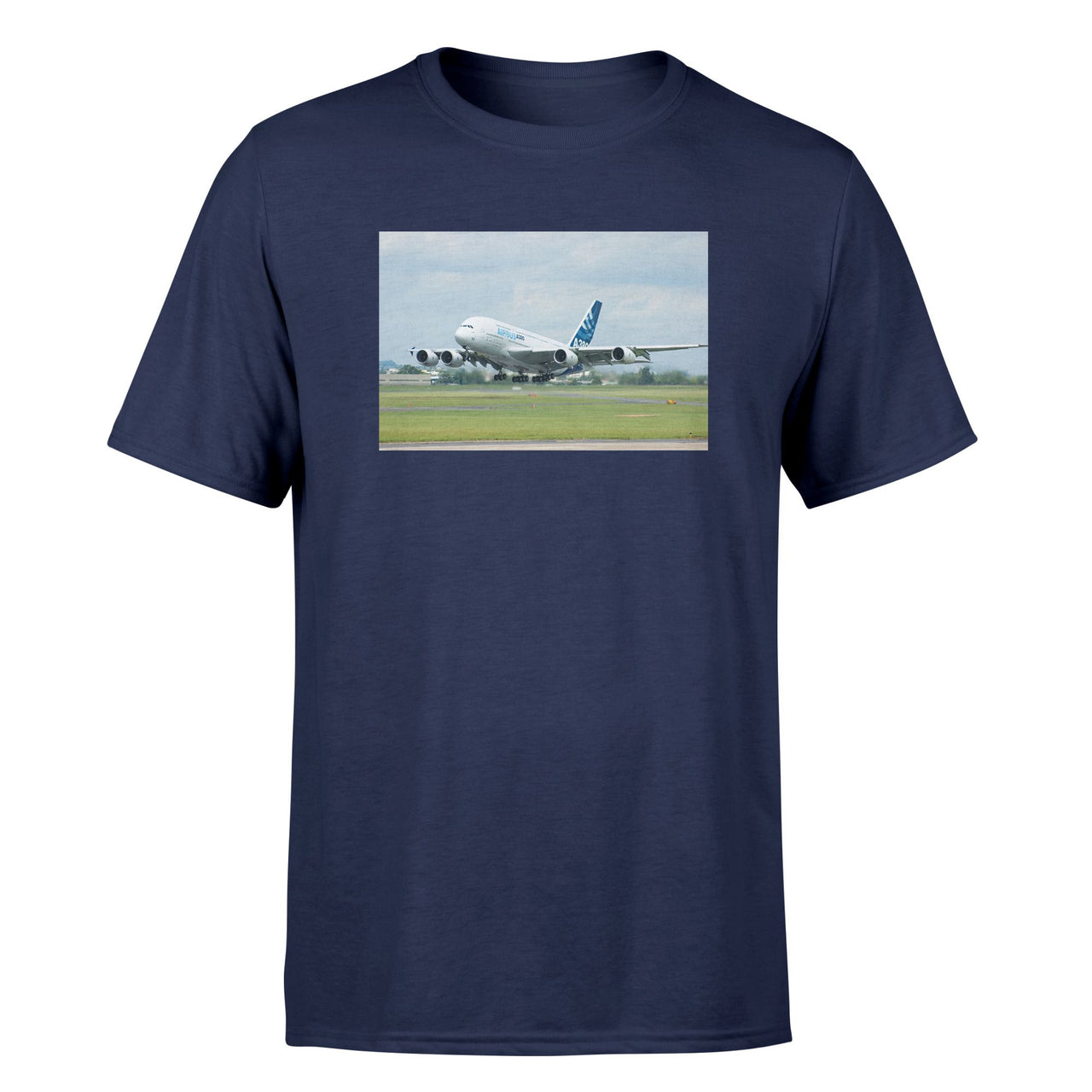 Departing Airbus A380 with Original Livery Designed T-Shirts