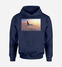 Thumbnail for Super Cruising Airbus A380 over Clouds Designed Hoodies