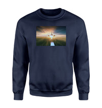 Thumbnail for Airplane Flying Over Runway Designed Sweatshirts