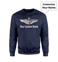 Thumbnail for Custom Name & Big Badge (Air Force & Star) Designed 3D Sweatshirts