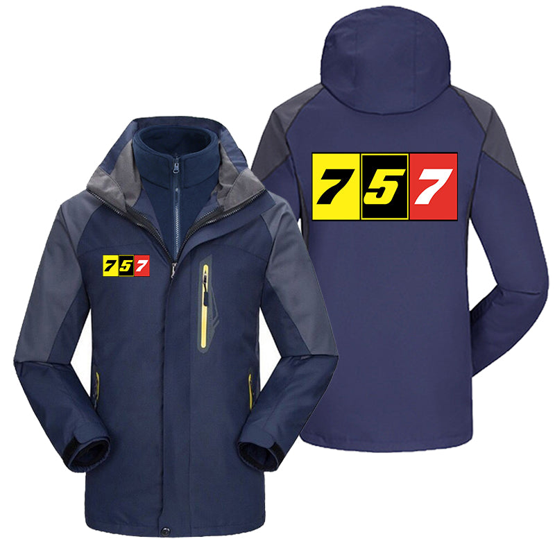 Flat Colourful 757 Designed Thick Skiing Jackets