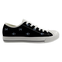 Thumbnail for Nice Airplanes (Black) Designed Canvas Shoes (Men)