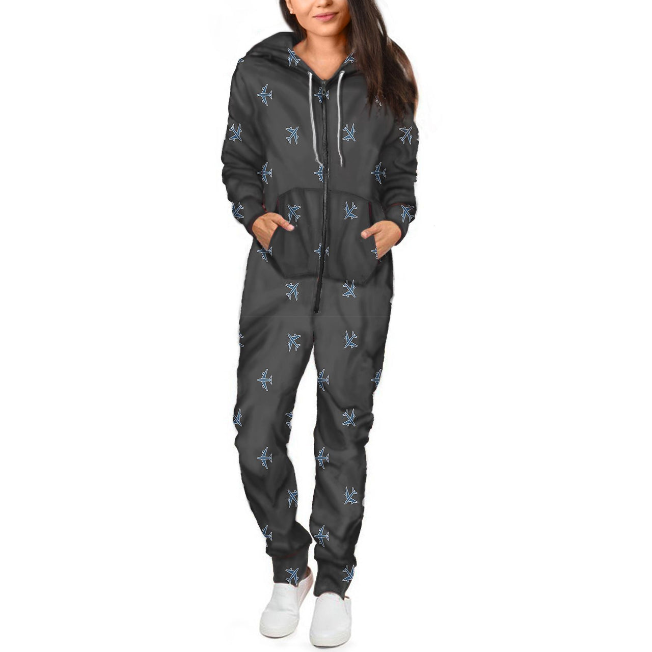 Nice Airplanes (Gray) Designed Jumpsuit for Men & Women